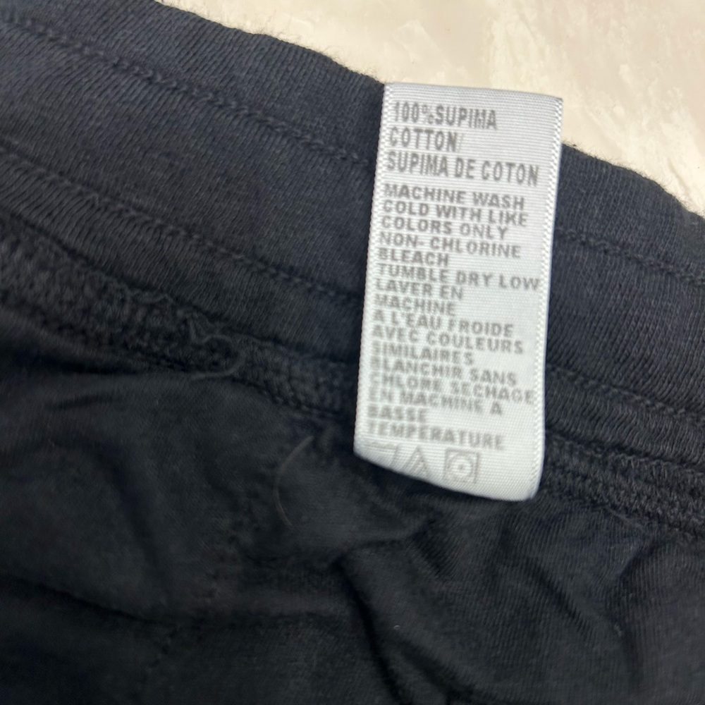 James Perse Black Joggers, 100% Supima Cotton, tie waist, side pockets, Men’s XL - Picture 13 of 14